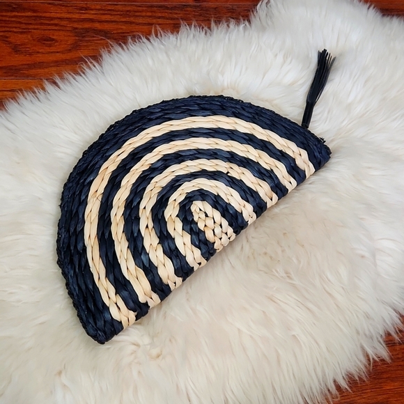 Charming Charlie Handbags - Black & White Charming Charlie half Moon Clutch